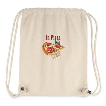 Dans la pizza, nous croûtes - Sac à cordon recyclé Stanley/Stella - blanc naturel - Devant