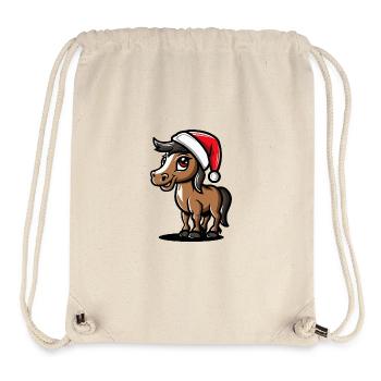 Cheval Noël - Sac à cordon recyclé Stanley/Stella - blanc naturel - Devant