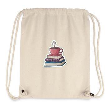Kaffee und Bücherstapel - Stanley/Stella recycelter Gym Bag - Naturweiß - Vorne
