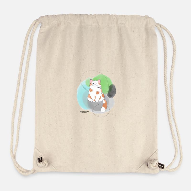 🐾 Rot-Weiße Katze 🐈 Grün Blau - Stanley/Stella recycelter Gym Bag - Naturweiß