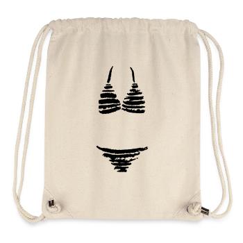 Gestreifter Bikini - Stanley/Stella recycelter Gym Bag - Naturweiß - Vorne