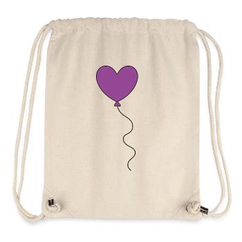 Herz violett Luftballon, Ballon, Valentinstag - Stanley/Stella recycelter Gym Bag - Naturweiß - Vorne