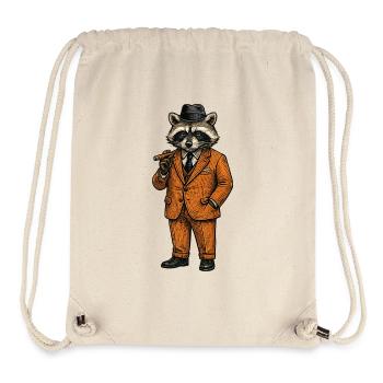 Raccoon Gentleman with Cigar - Stanley/Stella Recycled Gym Bag - natural - Front