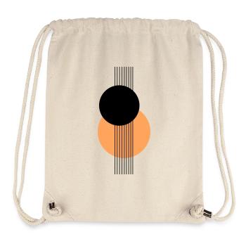 Design géométrique abstrait Orange noir - Sac à cordon recyclé Stanley/Stella - blanc naturel - Devant