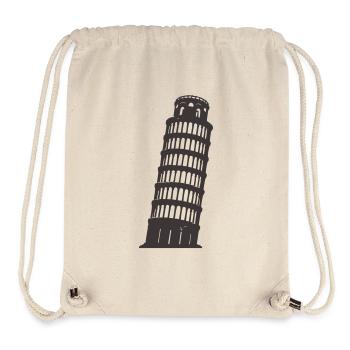 Italian Tower of Pisa Silhouette - Stanley/Stella Recycled Gym Bag - natural - Front