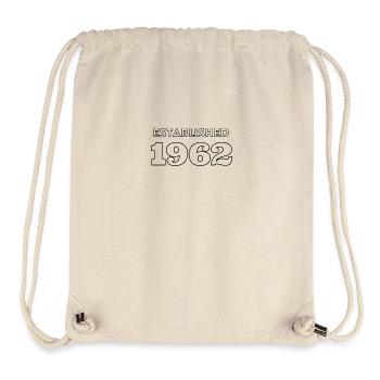 Fondée en 1962 - Célébrez votre année de naissance - Sac à cordon recyclé Stanley/Stella - blanc naturel - Devant