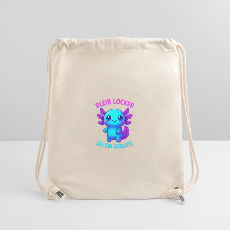 Bleib locker sei ein Axolotl | Neon Spruch Design Stanley/Stella recycelter Gym Bag