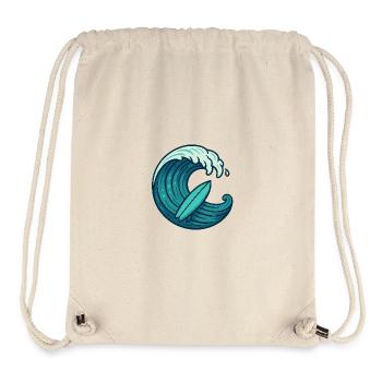 Surf Wave – Retro Surfboard Design - Stanley/Stella Recycled Gym Bag - natural - Front