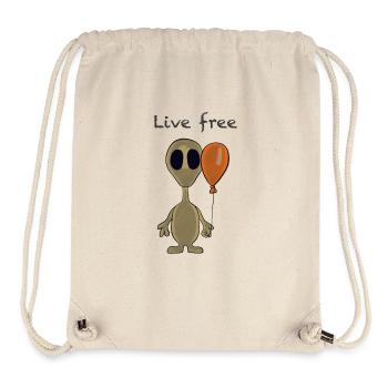 Vivre libre - Sac à cordon recyclé Stanley/Stella - blanc naturel - Devant