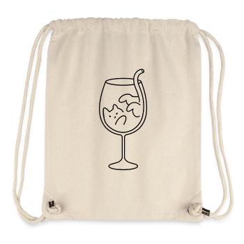 Cat in a wine glass - Stanley/Stella Recycled Gym Bag - natural - Front