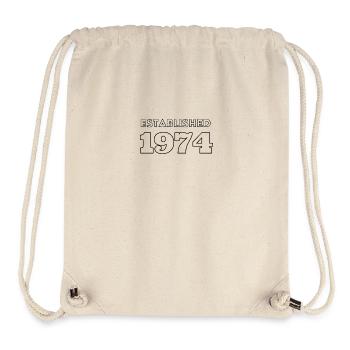 Fondée en 1974 - Célébrez votre année de naissance - Sac à cordon recyclé Stanley/Stella - blanc naturel - Devant