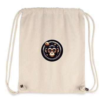 Affe Bullauge Fenster Astrologie Sterne Himmel - Stanley/Stella recycelter Gym Bag - Naturweiß - Vorne