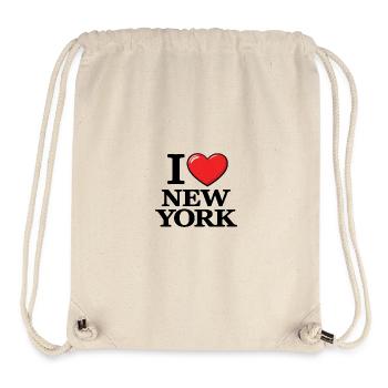 I Love New York USA – Message urbain - Sac à cordon recyclé Stanley/Stella - blanc naturel - Devant