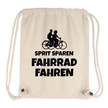 Sprit sparen - Fahrrad fahren Fahrradfahrer Spruch - Stanley/Stella recycelter Gym Bag - Naturweiß - Vorne