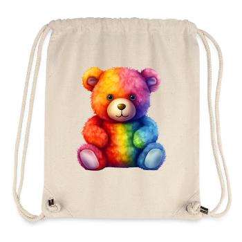 Rainbow Plush Bear Hug - Stanley/Stella Recycled Gym Bag - natural - Front