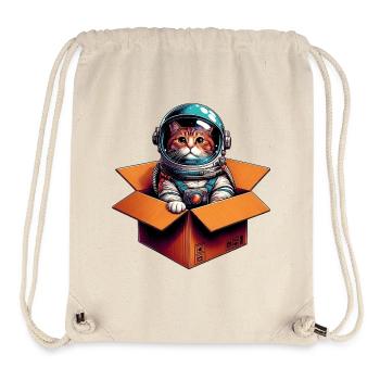 Chat astronaute - Sac à cordon recyclé Stanley/Stella - blanc naturel - Devant