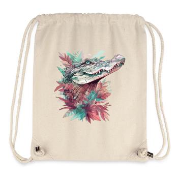 Alligator crocodile caïman reptile prédateur animal - Sac à cordon recyclé Stanley/Stella - blanc naturel - Devant