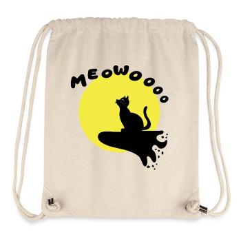 Drôle mignon chat hurlant illustration minimaliste - Sac à cordon recyclé Stanley/Stella - blanc naturel - Devant