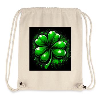 Trèfle à quatre feuilles - Sac à cordon recyclé Stanley/Stella - blanc naturel - Devant