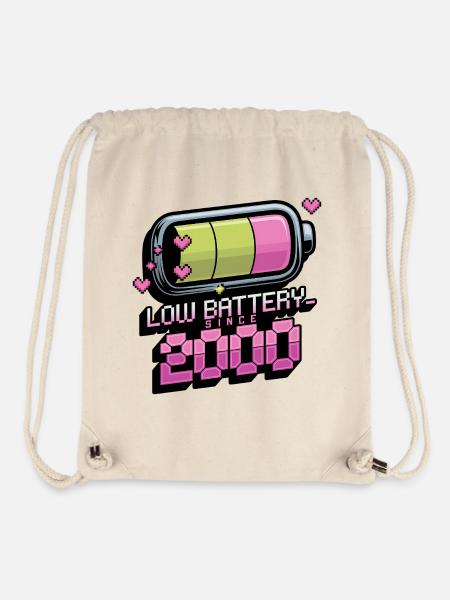 Y2K Retro – Low Battery Since 2000 - Stanley/Stella recycelter Gym Bag - Naturweiß