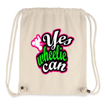 Design de style urbain en wheelie - Sac à cordon recyclé Stanley/Stella - blanc naturel - Devant