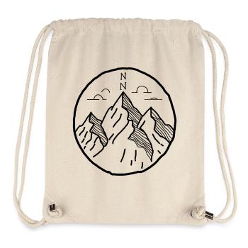 Berge Outdoor Motiv als Zeichnung - Stanley/Stella recycelter Gym Bag - Naturweiß - Vorne