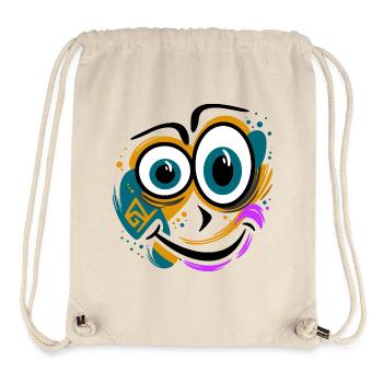 Drôle de visage éclaboussé - Sac à cordon recyclé Stanley/Stella - blanc naturel - Devant