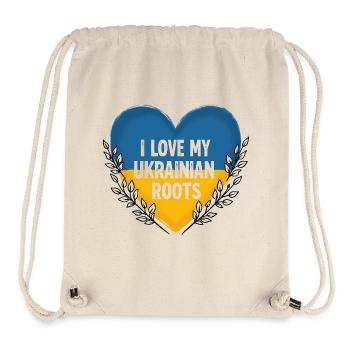Ukrainische Liebe - Herz & Flagge - Stanley/Stella recycelter Gym Bag - Naturweiß - Vorne