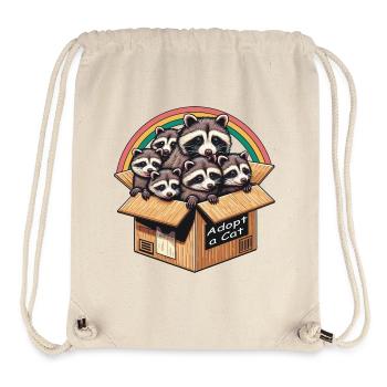 Waschbär adoptieren Eine Straßenkatze Niedliche Tierliebhaber - Stanley/Stella recycelter Gym Bag - Naturweiß - Vorne