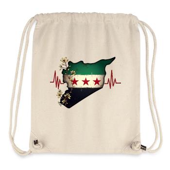 Freies Syrien Flagge - flagge syrien - Herzstück - Stanley/Stella recycelter Gym Bag - Naturweiß - Vorne