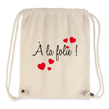 A la folie ! - Sac à cordon recyclé Stanley/Stella - blanc naturel - Devant