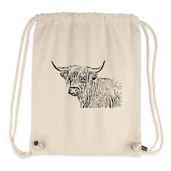 Schottisches Hochlandrind - Stanley/Stella recycelter Gym Bag - Naturweiß - Vorne