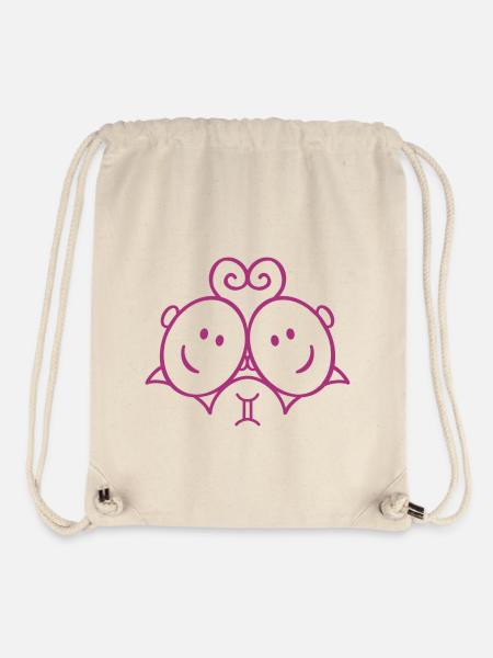 Gemini / Zwillinge / Sternzeichen / Geburt - Stanley/Stella recycelter Gym Bag - Naturweiß