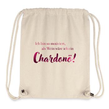 Je suis tellement motivé, en tant que vin, je serais Chardonö ! - Sac à cordon recyclé Stanley/Stella - blanc naturel - Devant