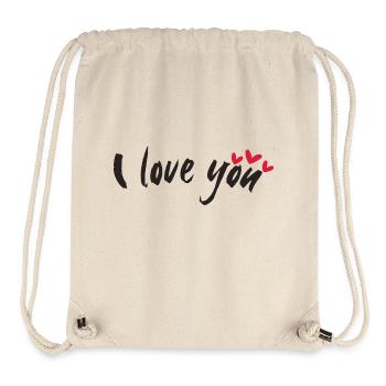 i love you - Stanley/Stella recycelter Gym Bag - Naturweiß - Vorne