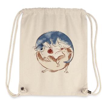 Couple de loutres amoureux - Sac à cordon recyclé Stanley/Stella - blanc naturel - Devant