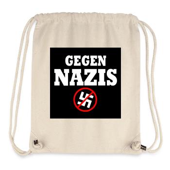 Gegen nazis - Stanley/Stella recycelter Gym Bag - Naturweiß - Vorne