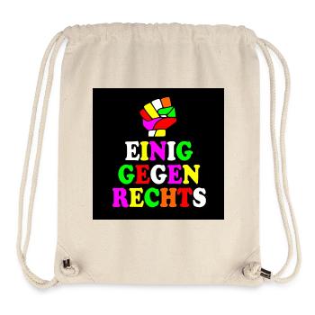 Einig gegen rechts - Stanley/Stella recycelter Gym Bag - Naturweiß - Vorne