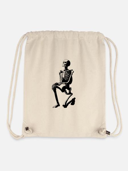 Kneeling Skeleton - Tarot Death-inspired - Stanley/Stella Recycled Gym Bag - natural