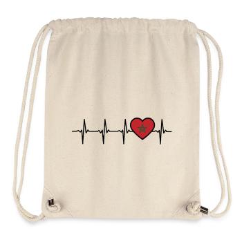 Morocco Heartbeat Flag Moroccan - Stanley/Stella Recycled Gym Bag - natural - Front