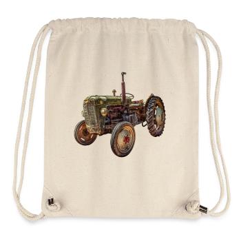 grüner Traktor Oldtimer - Stanley/Stella recycelter Gym Bag - Naturweiß - Vorne