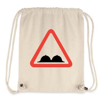Warnung, Brüste - Stanley/Stella recycelter Gym Bag - Naturweiß - Vorne