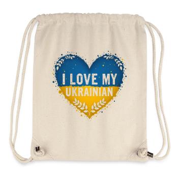 Ich liebe meinen ukrainischen Partner - Stanley/Stella recycelter Gym Bag - Naturweiß - Vorne
