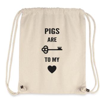 Pigs are the key to my heart - Sac à cordon recyclé Stanley/Stella - blanc naturel - Devant