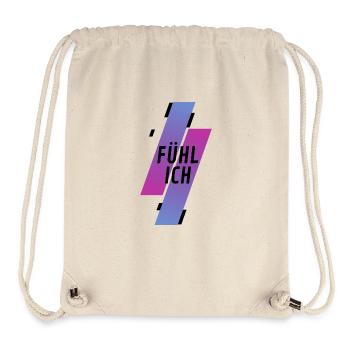 En disant, je sens. Design rose froid - Sac à cordon recyclé Stanley/Stella - blanc naturel - Devant
