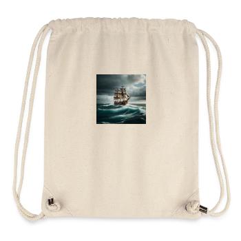 Piratenschiff - Stanley/Stella recycelter Gym Bag - Naturweiß - Vorne