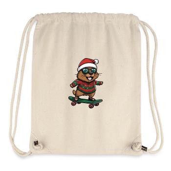 Beaver Christmas Funny - Stanley/Stella Recycled Gym Bag - natural - Front