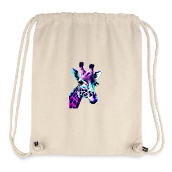 Giraffe in Neonfarben - Stanley/Stella recycelter Gym Bag - Naturweiß - Vorne