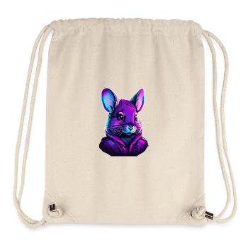 Neon Feline Astronaut Illustration - Stanley/Stella Recycled Gym Bag - natural - Front