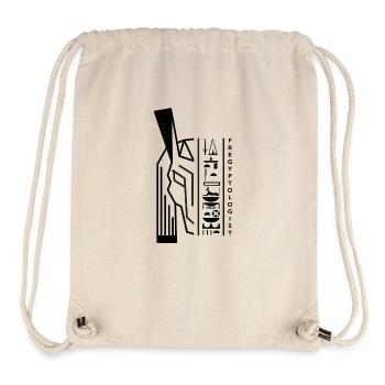Hiéroglyphes Seth - motif noir by Fregyptologist - Sac à cordon recyclé Stanley/Stella - blanc naturel - Devant